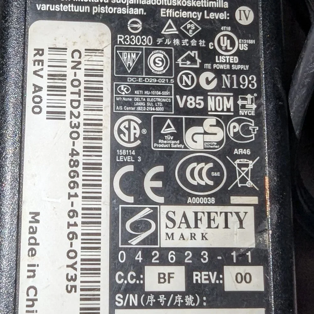 Genuine Dell Laptop AC Adapter ADP-60NH B 60W 19V 3.16A PA-16 TD230/TD23 (4374)